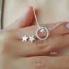 Estrella en aro - aretes y collar